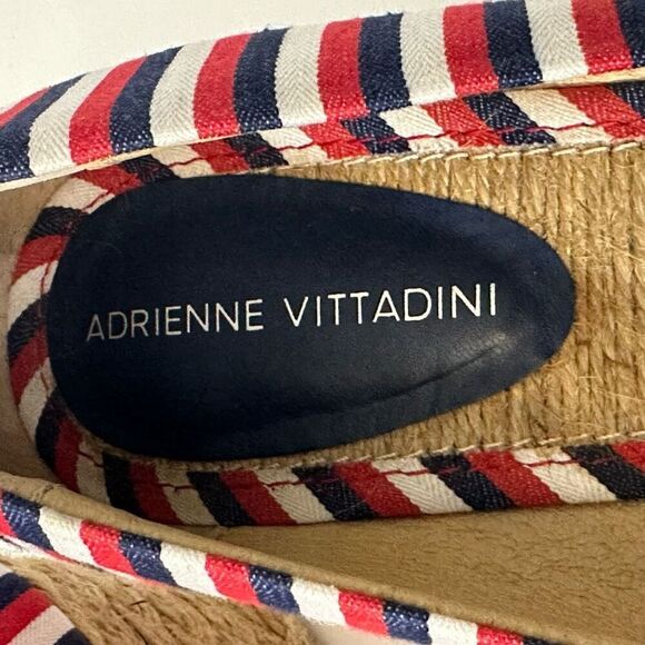 Adrienne Vittadini Bailee Wedge White, Blue, Red | Women Size 9 - Picture 2 of 12